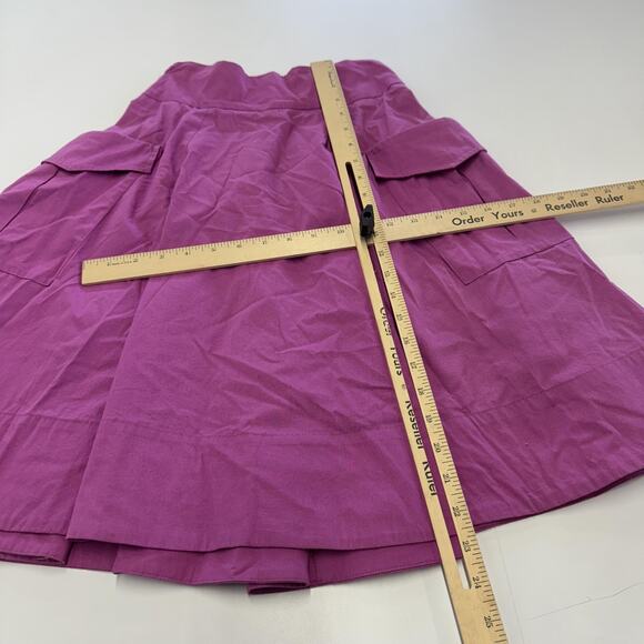 eShakti Skirt Womens 8 Purple‎ Flare A-Line Cargo Pockets Stretch Cotton Spandex - Picture 6 of 6